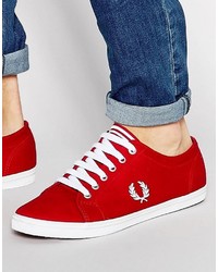 Baskets rouges Fred Perry