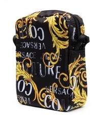 Besace en cuir imprimée noire VERSACE JEANS COUTURE