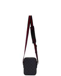 Besace en cuir imprimée noire Gucci