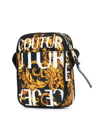 Besace en cuir imprimée noire VERSACE JEANS COUTURE