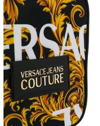 Besace en cuir imprimée noire VERSACE JEANS COUTURE