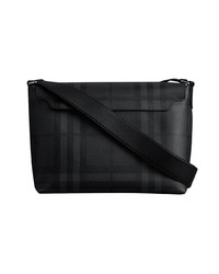 Besace en cuir imprimée noire Burberry