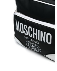 Besace en cuir imprimée noire Moschino