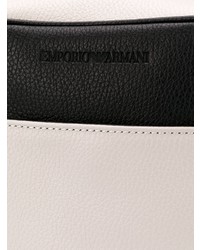 Besace en cuir noire et blanche Emporio Armani