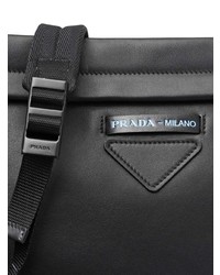 Besace en cuir noire Prada