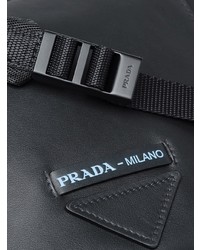 Besace en cuir noire Prada