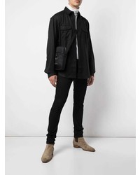 Besace en cuir noire Saint Laurent