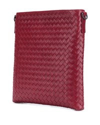 Besace en cuir rouge Bottega Veneta