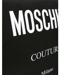 Besace en toile imprimée noire Moschino