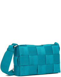 Besace en toile turquoise Bottega Veneta