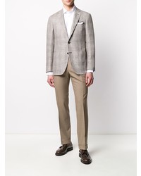 Blazer à carreaux beige Canali