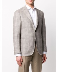 Blazer à carreaux beige Canali