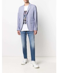 Blazer à carreaux bleu clair DSQUARED2