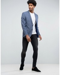 Blazer à carreaux bleu clair Farah