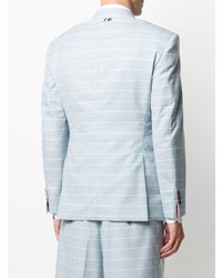 Blazer à carreaux bleu clair Thom Browne