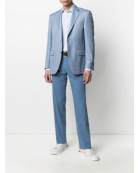 Blazer à carreaux bleu clair Canali