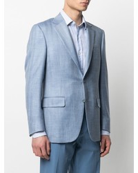 Blazer à carreaux bleu clair Canali