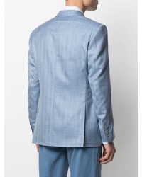 Blazer à carreaux bleu clair Canali