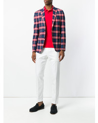 Blazer à carreaux bleu marine Etro