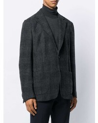 Blazer à carreaux bleu marine Z Zegna