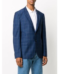 Blazer à carreaux bleu marine Hugo