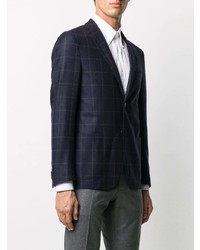 Blazer à carreaux bleu marine Corneliani