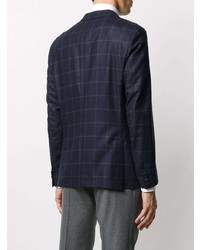 Blazer à carreaux bleu marine Corneliani