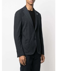 Blazer à carreaux bleu marine Lardini