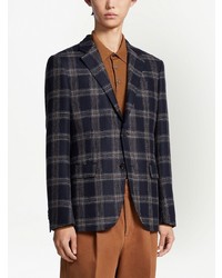 Blazer à carreaux bleu marine Zegna