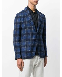 Blazer à carreaux bleu marine Tagliatore