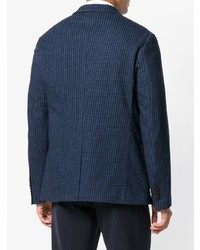 Blazer à carreaux bleu marine Z Zegna