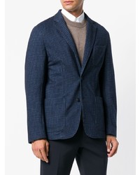 Blazer à carreaux bleu marine Z Zegna