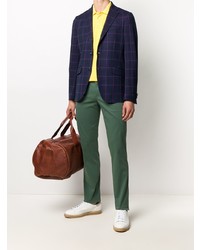 Blazer à carreaux bleu marine Etro