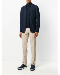 Blazer à carreaux bleu marine Canali