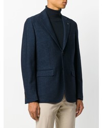 Blazer à carreaux bleu marine Canali