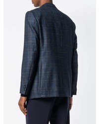 Blazer à carreaux bleu marine Corneliani