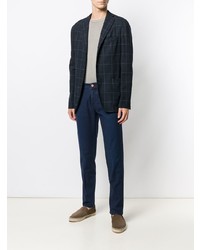 Blazer à carreaux bleu marine Boglioli