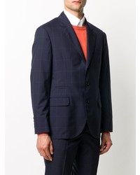 Blazer à carreaux bleu marine Brunello Cucinelli