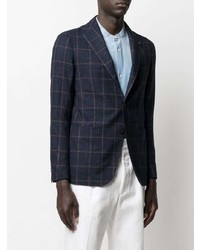 Blazer à carreaux bleu marine Tagliatore