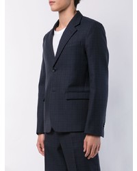 Blazer à carreaux bleu marine Marni