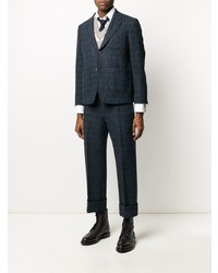 Blazer à carreaux bleu marine Thom Browne