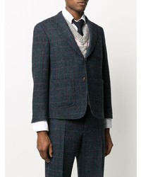 Blazer à carreaux bleu marine Thom Browne