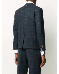 Blazer à carreaux bleu marine Thom Browne