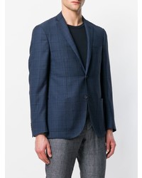 Blazer à carreaux bleu marine Corneliani