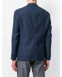 Blazer à carreaux bleu marine Corneliani