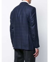 Blazer à carreaux bleu marine Canali