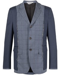 Blazer à carreaux bleu marine Comme des Garcons Homme Deux