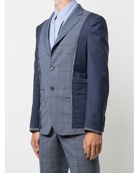 Blazer à carreaux bleu marine Comme des Garcons Homme Deux