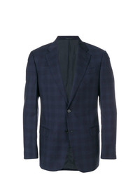 Blazer à carreaux bleu marine Giorgio Armani Vintage