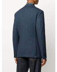 Blazer à carreaux bleu marine Etro